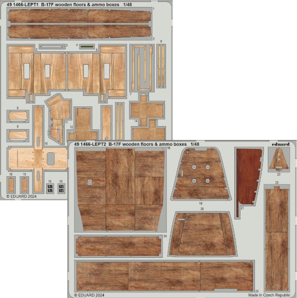Detailset B17F Flying Fortress Wooden floors and ammo boxes (Eduard/ Hong Kong Models) E49-1466