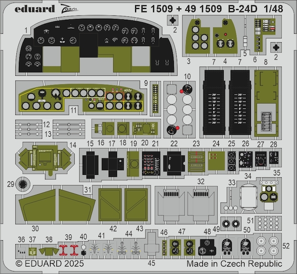 Detailset B24D Liberator Cockpit and engines (Hobby Boss) E49-1509