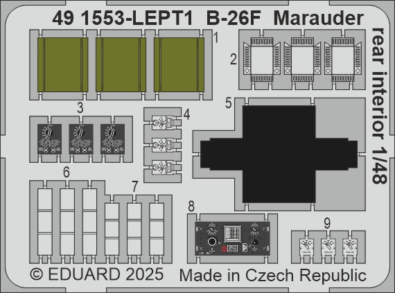 Detailset Martin B26F Marauder Rear interior (ICM)  E49-1553