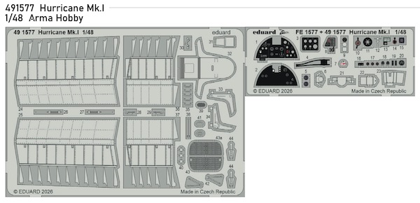 Detailset Hawker Hurricane MKI (Arma Hobby)  E49-1577