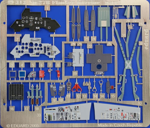 Detailset Suchoi Su27 Flanker B Interior (Academy)  E49-313