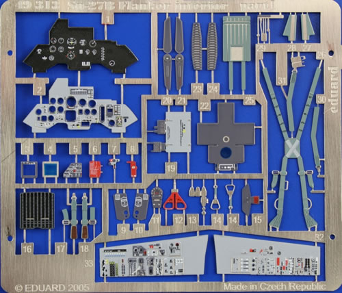 Detailset Suchoi Su27 Flanker B Interior (Academy)  E49-313