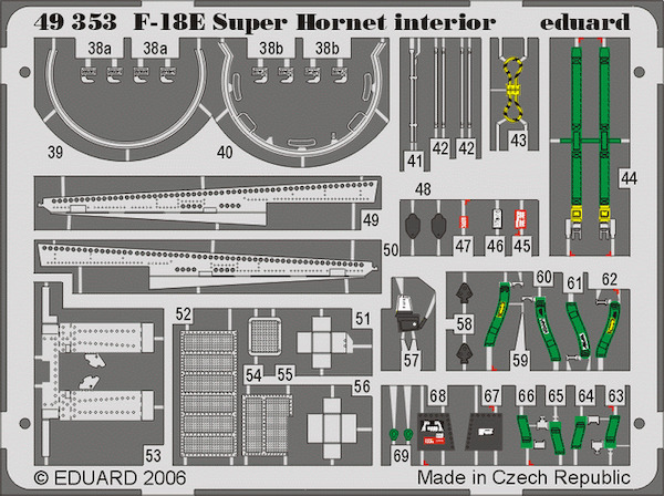 Detailset F/A18E Super Hornet Interior (Hasegawa)  E49-353