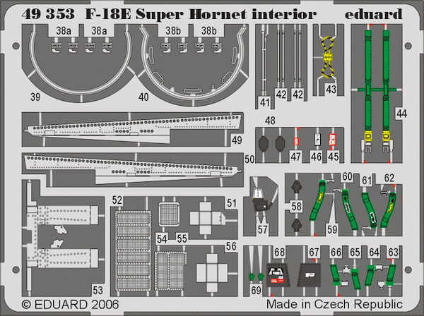 Detailset F/A18E Super Hornet Interior (Hasegawa) E49-353