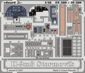 Detailset Ilyushin IL2m3 Sturmovik Self Adhesive (Accurate Miniatures/Italeri) E49-380