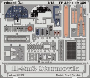 Detailset Ilyushin IL2m3 Sturmovik  Self Adhesive (Accurate Miniatures/Italeri)  E49-380