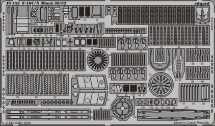 Detailset F16C/N Block 30/32 self adhesive (Tamiya)  e49-452