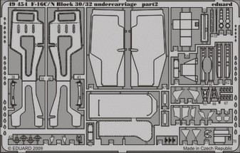Detailset F16C/N Block 30/32 Undercarriage self adhesive (Tamiya)  e49-454