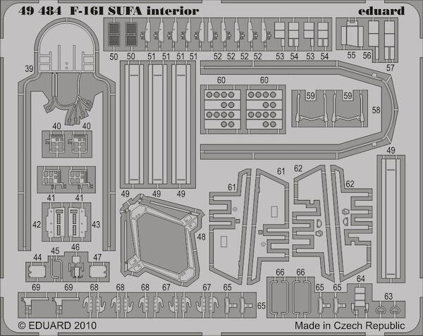 Detailset F16I SUFA Interior self adhesive (Hasegawa)  e49-484