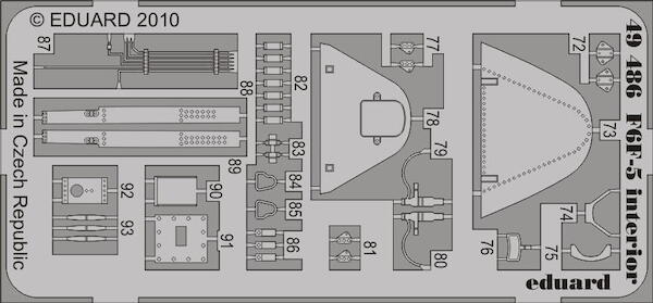 Detailset Grumman F6F-5 Interior Self adhesive (Hobby Boss)  e49-486