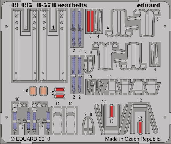 Detailset B57B Canberra Seatbelts (Airfix)  e49-495