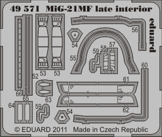 Detailset MIG21MF Late interior Self adhesive (Eduard)  E49-571