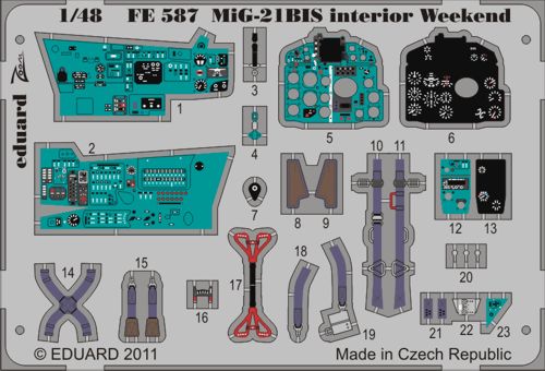 Detailset Mikoyan MiG21Bis Fishbed Interior Self Adhesive (Eduard) E49-587