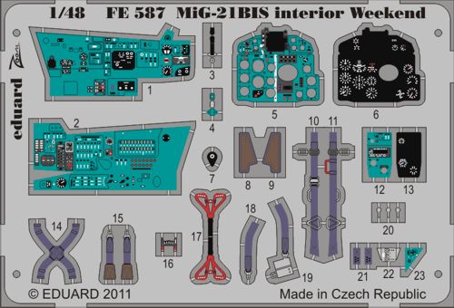 Detailset Mikoyan MiG21Bis Fishbed Interior Self Adhesive (Eduard)  E49-587