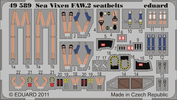 Detailset Sea Vixen FAW2 Seatbelts (Airfix) E49-589