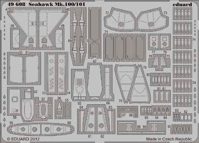 Detailset Hawker Sea Hawk MK100/101 Self adhesive (Trumpeter)  E49-608