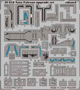 Detailset F16 Fighting Falcon upgrade set (Eduard/Kinetic NATO Falcon)  E49-618
