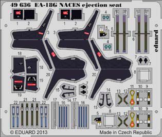 Detailset NACES ejection seat for EA18G Growler (Italeri)  E49-636