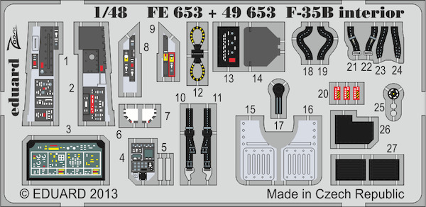 Detailset F35B Lightning II Interior Self Adhesive (Kitty Hawk)  E49-653