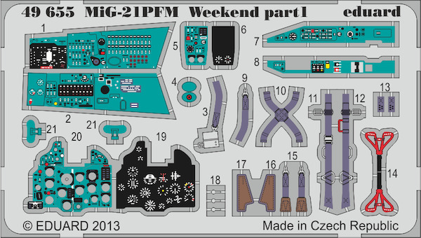 Detailset Mikoyan MiG21PFM Fishbed (Eduard Weekend) E49-655