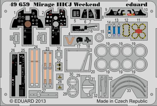 Detailset Mirage IIICJ Weekend Self Adhesive (Eduard)  E49-659