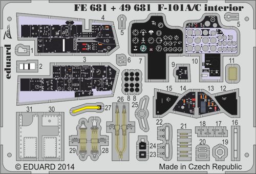 Detailset F101A/C Voodoo  Interior Self Adhesive (Kitty Hawk)  E49-681
