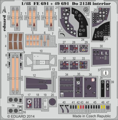 Detailset Dornier Do215B Interior Self Adhesive (ICM)  E49-691