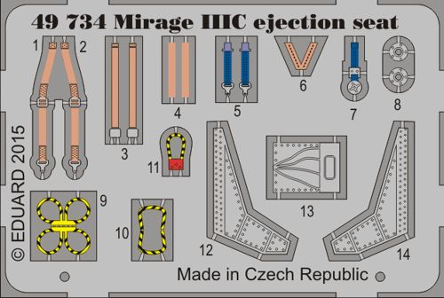 Detailset Mirage IIIC Ejection seat (Eduard)  E49-734