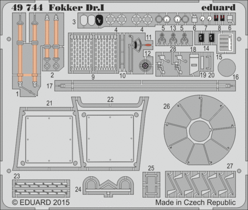 Detailset Fokker Dr1 (Revell/Eduard) E49-744