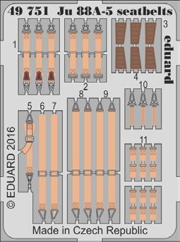 Detailset Junkers Ju88A-5 Seatbelts (ICM) E49-751