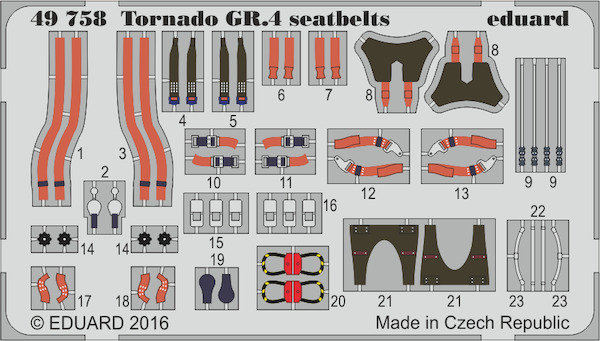 Detailset Tornado GR4 Seatbelts (Revell) E49-758
