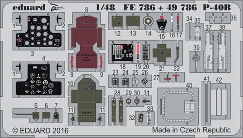 Detailset Curtiss P40B Tomahawk (Airfix)  E49-786