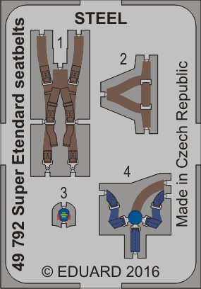 Detailset Super Etendard Seatbelts (Kitty Hawk)  E49-792