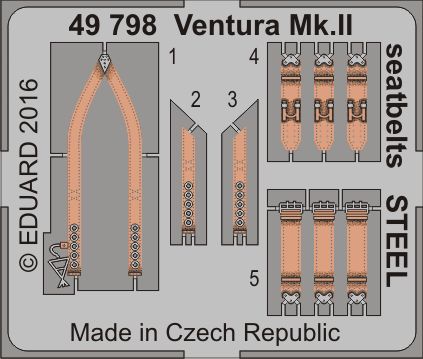 Detailset Lockheed Ventura MKII Seatbelts - STEEL- (Revell) E49-798