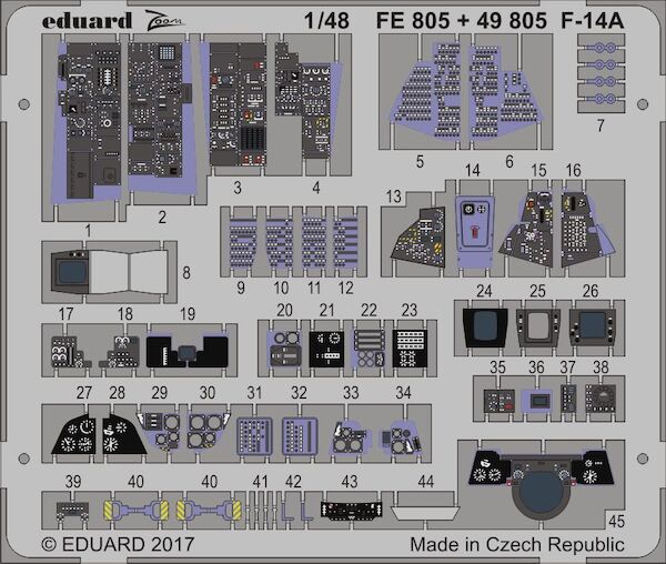 Detailset Grumman F14A Tomcat Interior (Tamiya)  E49-805