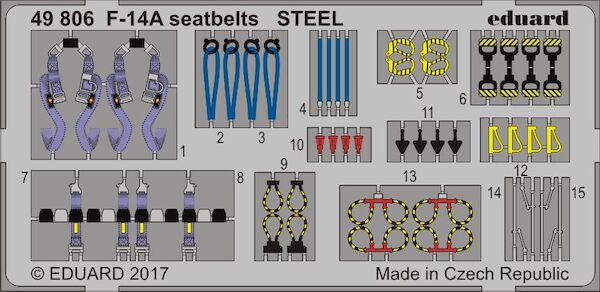 Detailset Grumman F14A Tomcat Seatbelts - STEEL- (Tamiya) E49-806