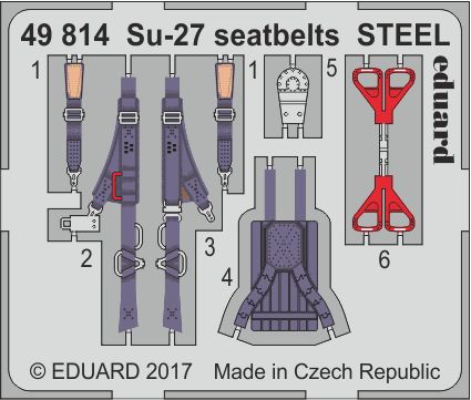 Detailset Sukhoi Su27 Flanker Seatbelts (Hobby Boss) E49-814