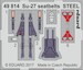 Detailset Sukhoi Su27 Flanker Seatbelts (Hobby Boss) E49-814