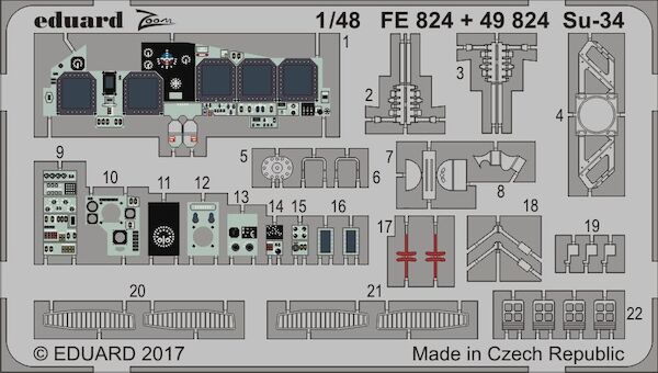 Detailset Sukhoi Su34 Fullback Interior (Hobby Boss)  E49-824