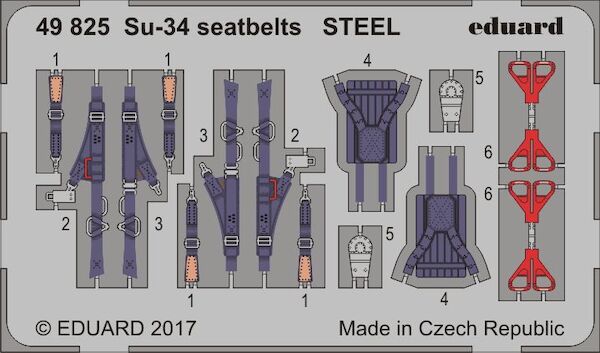 Detailset Sukhoi Su34 FullbackSeatbelts - STEEL- (Hobby Boss)  E49-825
