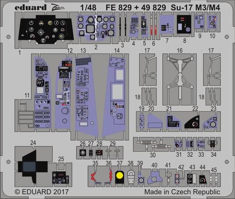 Detailset Sukhoi Su17M3/M4 Fitter Interior (Kitty Hawk) E49-829