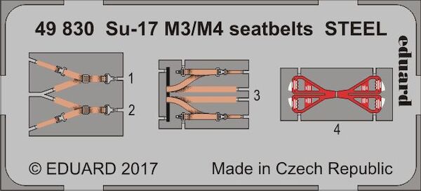 Detailset Sukhoi Su17M3/M4 Fitter Seatbelts _STEEL- (Kitty Hawk)  E49-830