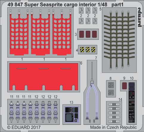 Detailset Super Seasprite Cargo interior (Kitty Hawk) E49-847
