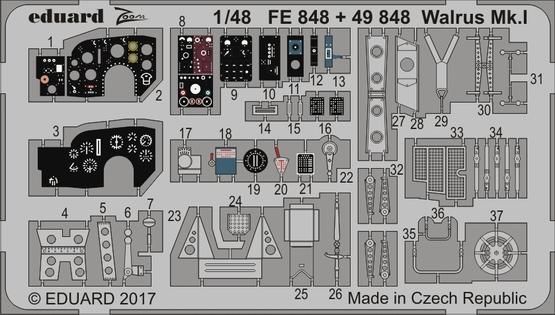 Detailset Supermarine Walrus MK! Interior (Airfix) REISSUE E49-848