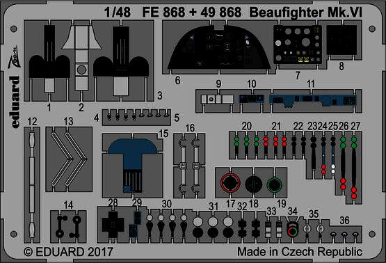 Detailset Beaufighter MKVI (Tamiya)  E49-868