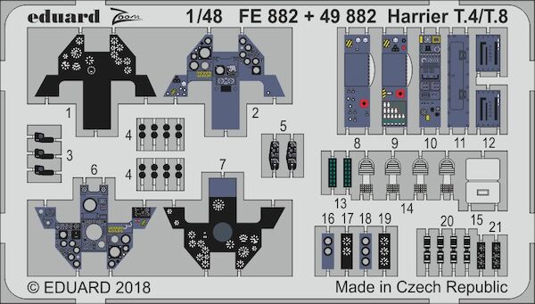 Detailset Harrier T4/T8 interior set (Kinetic)  E49-882