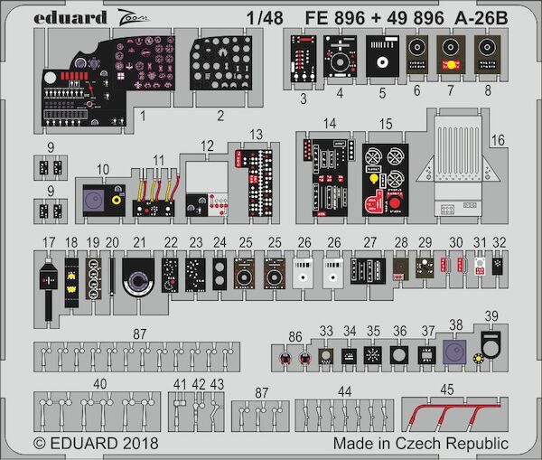 Detailset A26B Invader Interior (Revell) E49-896