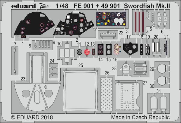 Detailset Fairey Swordfish MKII (Tamiya) E49-901