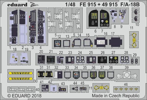 Detailset F/A18B Hornet Interior (Kinetic) E49-915