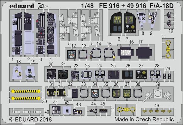 Detailset F/A18D Hornet Interior (Kinetic)  E49-916